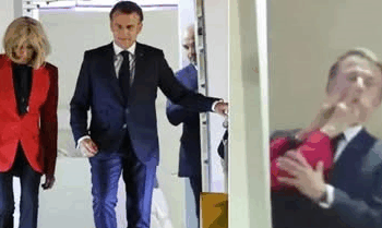 რა განმარტებას აკეთებს მაკრონი, რომელსაც ცოლმა სახეში ხელი უთავაზა? – ნახეთ ვიდეო