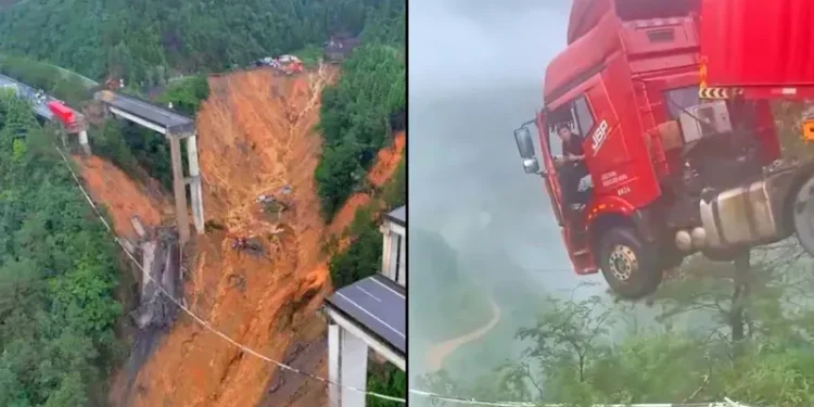 ჩანგრეულ ხიდზე გადაკიდებული სატვირთო და სასწაულებრივად გადარჩენილი მძღოლი – რა კადრები ვრცელდება სოციალურ ქსელში?