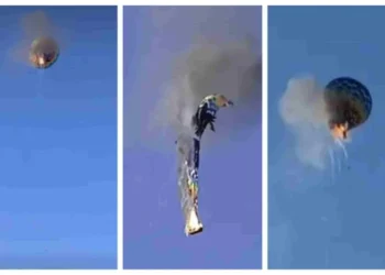 მგზავრით სავსე საჰაერო ბურთს ჰაერში ცეცხლი გაუჩნდა და მიწაზე დაეცა, არის მსხვერპლი – ნახეთ, რა ვიდეო ვრცელდება