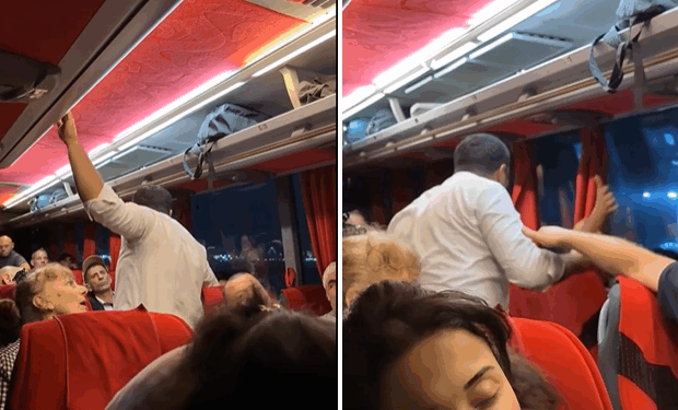 ვრცელდება დაპირისპირების კადრები ავტობუსიდან – ,,ყველგან აჩერებდა, აყავდა მგზავრები, როცა ადგილი აღარ იყო ავტობუსში და აქეთ უყვიროდა მგზავრებს”