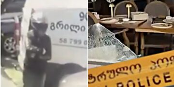 ექსკლუზიური კადრები ბათუმში მომხდარი მკვლელობის, სადაც ჩანს ჩაფხუტიანი პიროვნება როგორ ისვრის